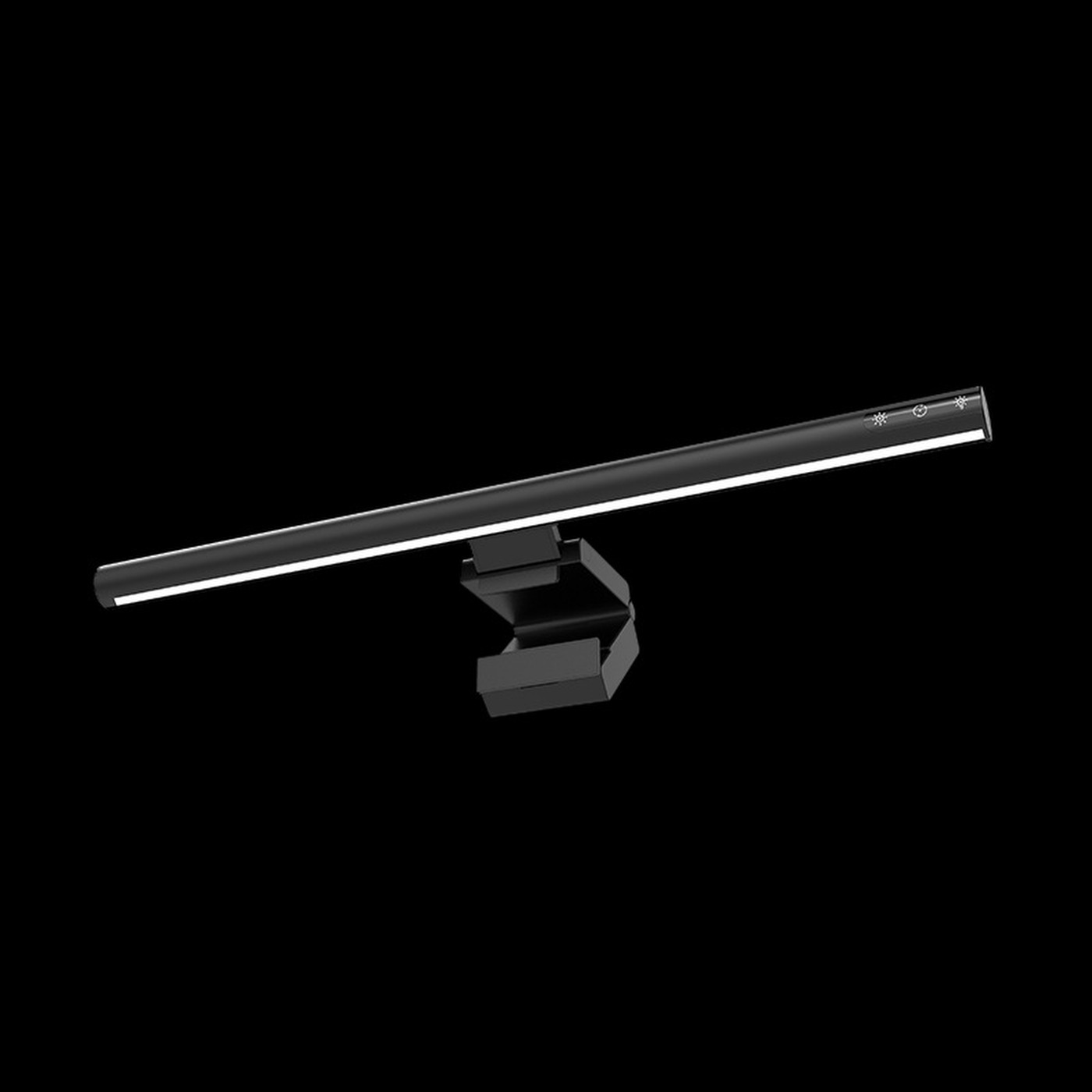 Black aluminum 42cm LumenBar monitor light with a central clip mount